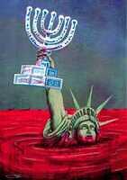 Statue of Liberty drowning in blood